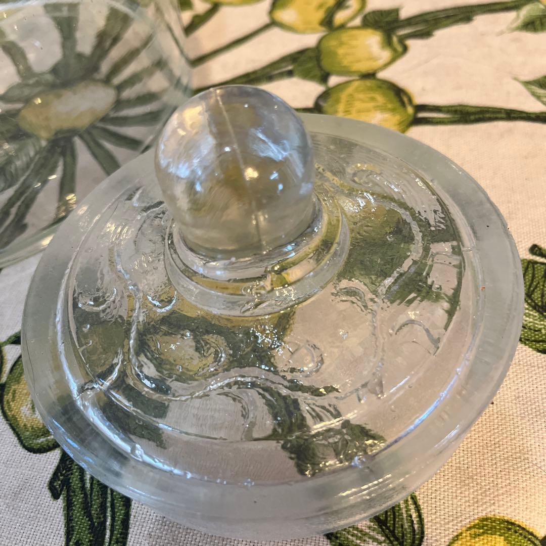 昭和レトロ 蓋付 ガラス瓶 保存瓶