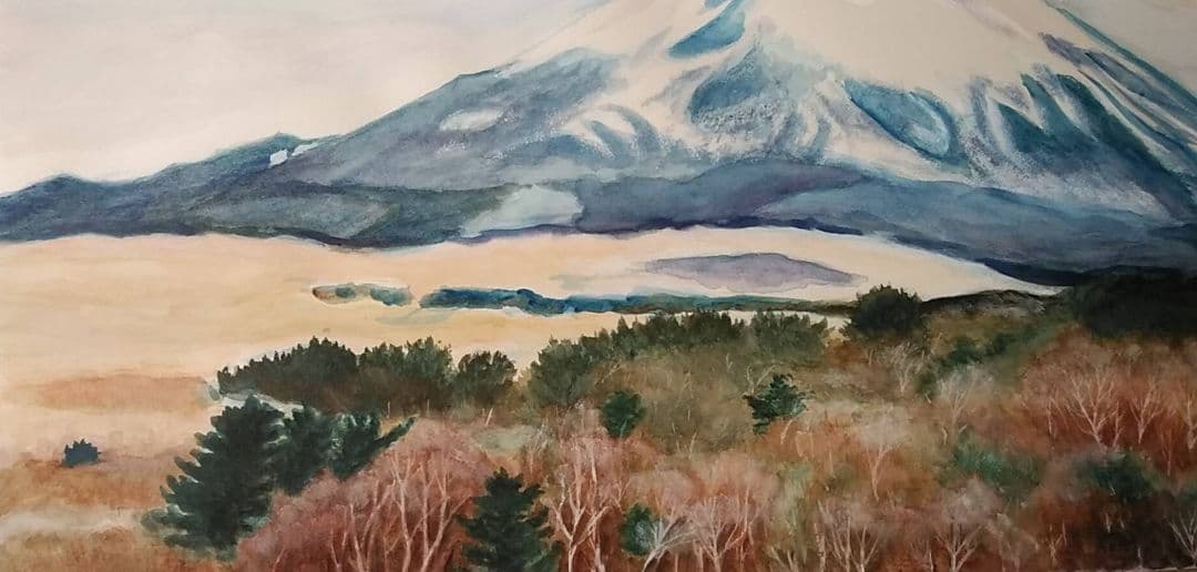 絵画 水彩画　富士山 (原画)