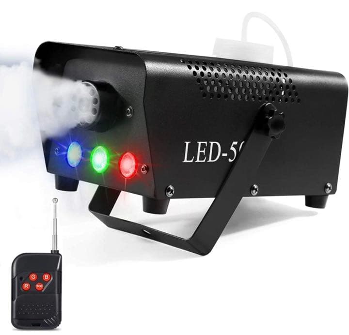 スモークマシン フォグマシン 500W 3 LED RGBモード