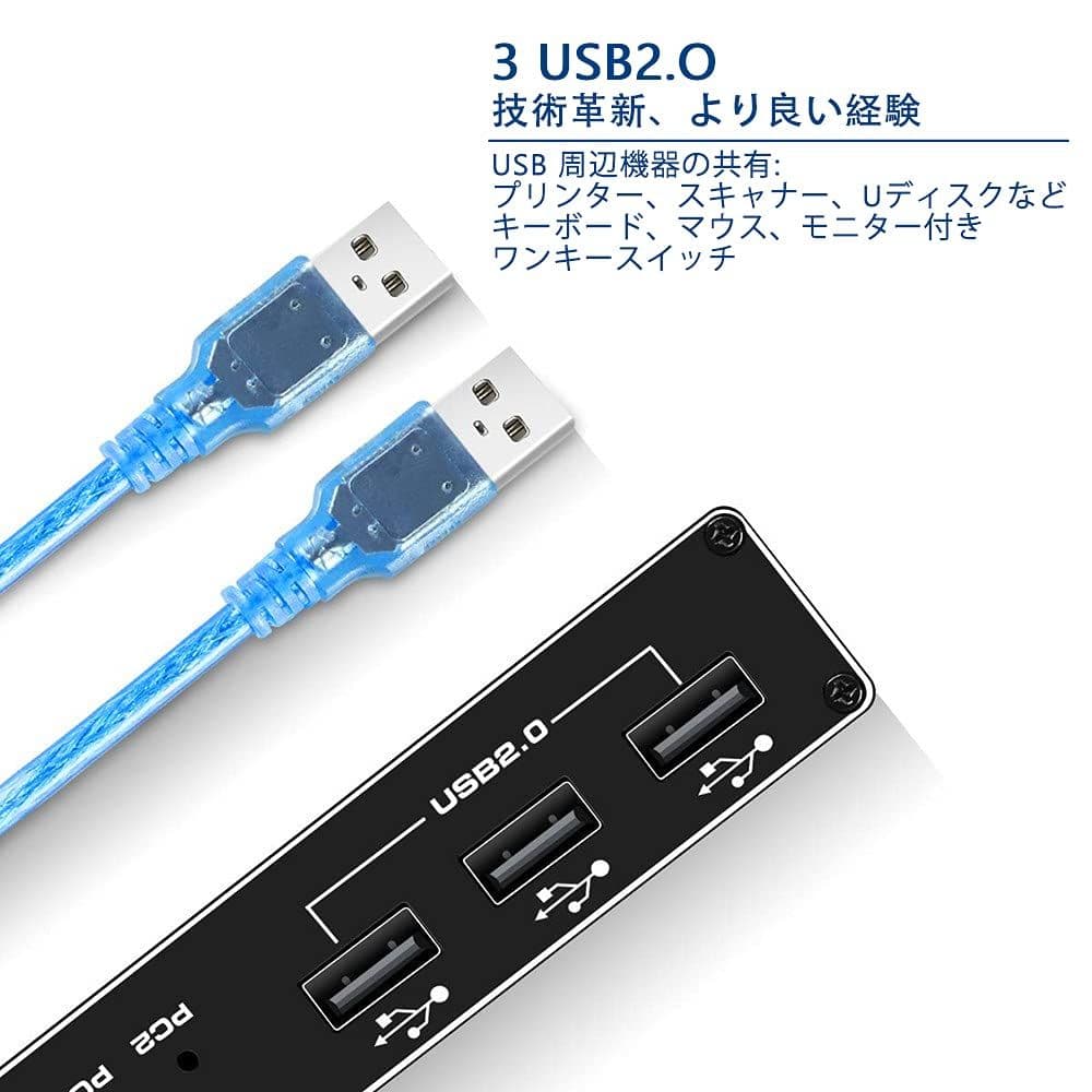 60Hz 4K 2-port USB KVM HDMIスイッチボックス