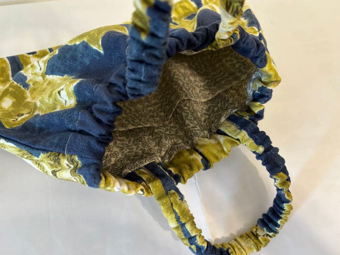 ミナペルホネン　ハンドメイド　 alive(navy) スキップバッグ