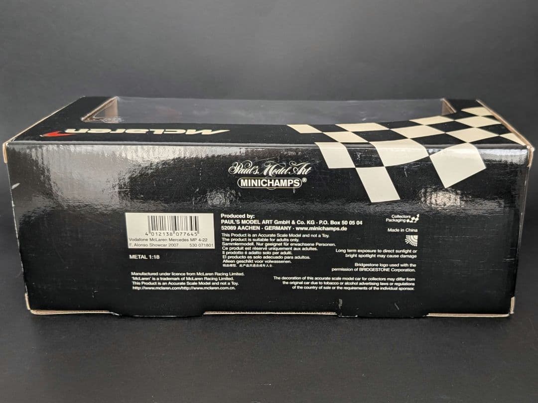 ミニチャンプス 1/18 ボーダフォン マクラーレン MP4-22 F.アロンソ