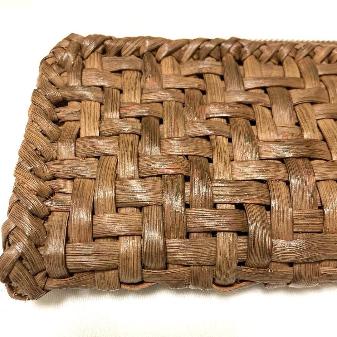 【山葡萄】　長財布　美品　網代編み　やまぶどう　ラウンドファスナー