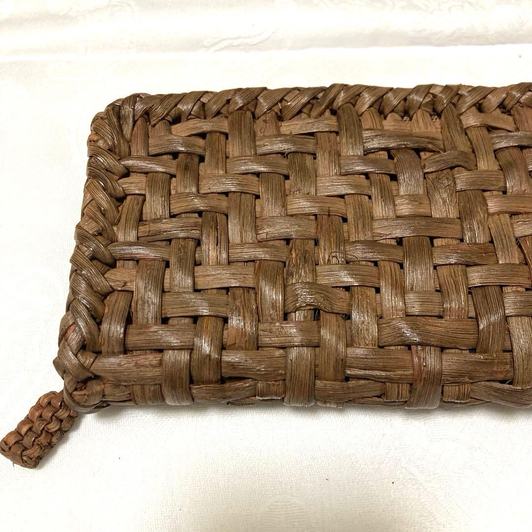 【山葡萄】　長財布　美品　網代編み　やまぶどう　ラウンドファスナー