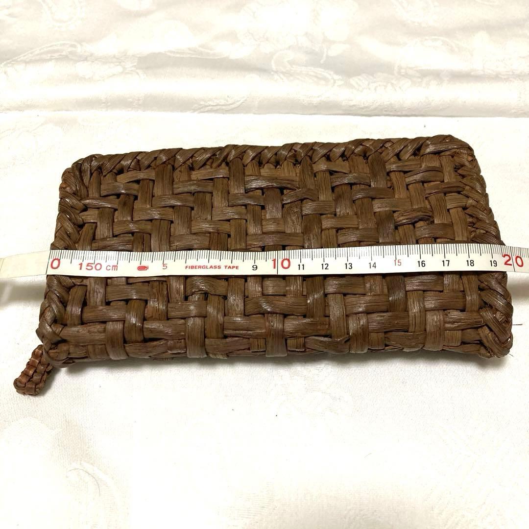 【山葡萄】　長財布　美品　網代編み　やまぶどう　ラウンドファスナー