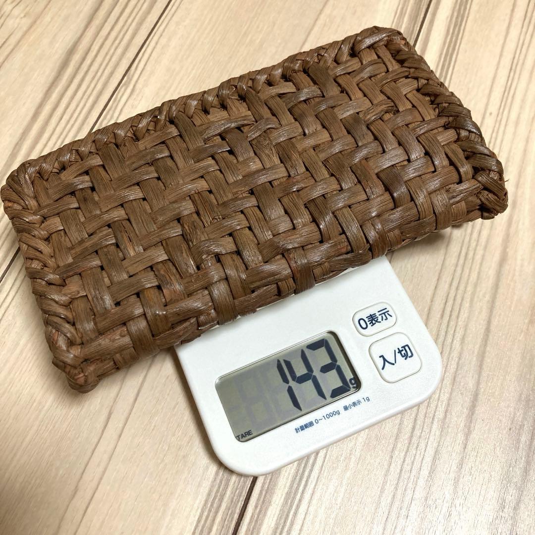 【山葡萄】　長財布　美品　網代編み　やまぶどう　ラウンドファスナー
