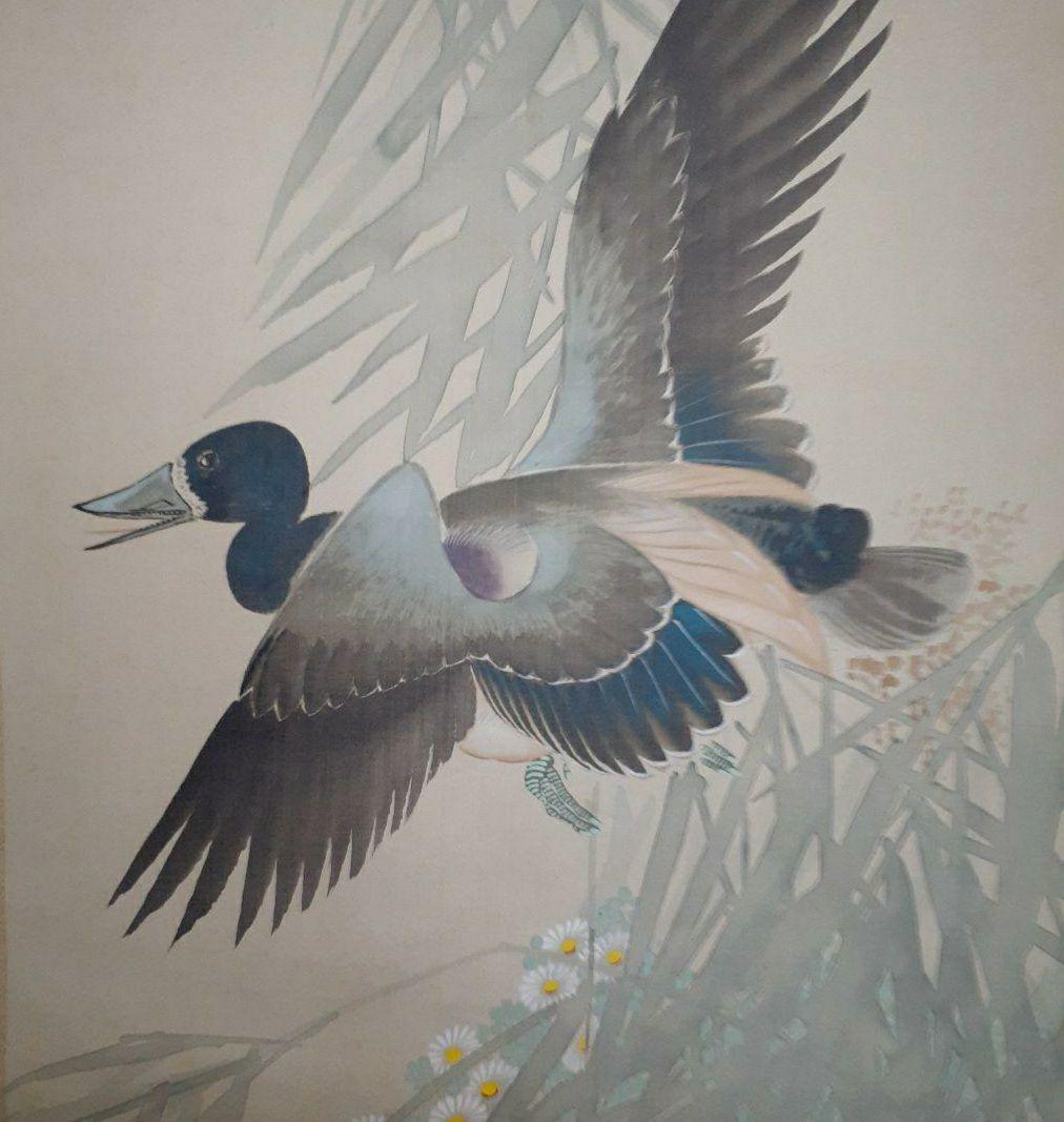 掛け軸/月下の鳥？
