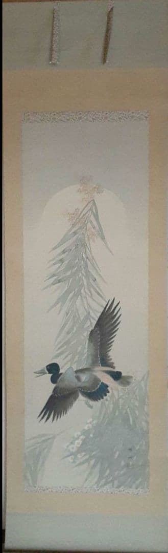 掛け軸/月下の鳥？