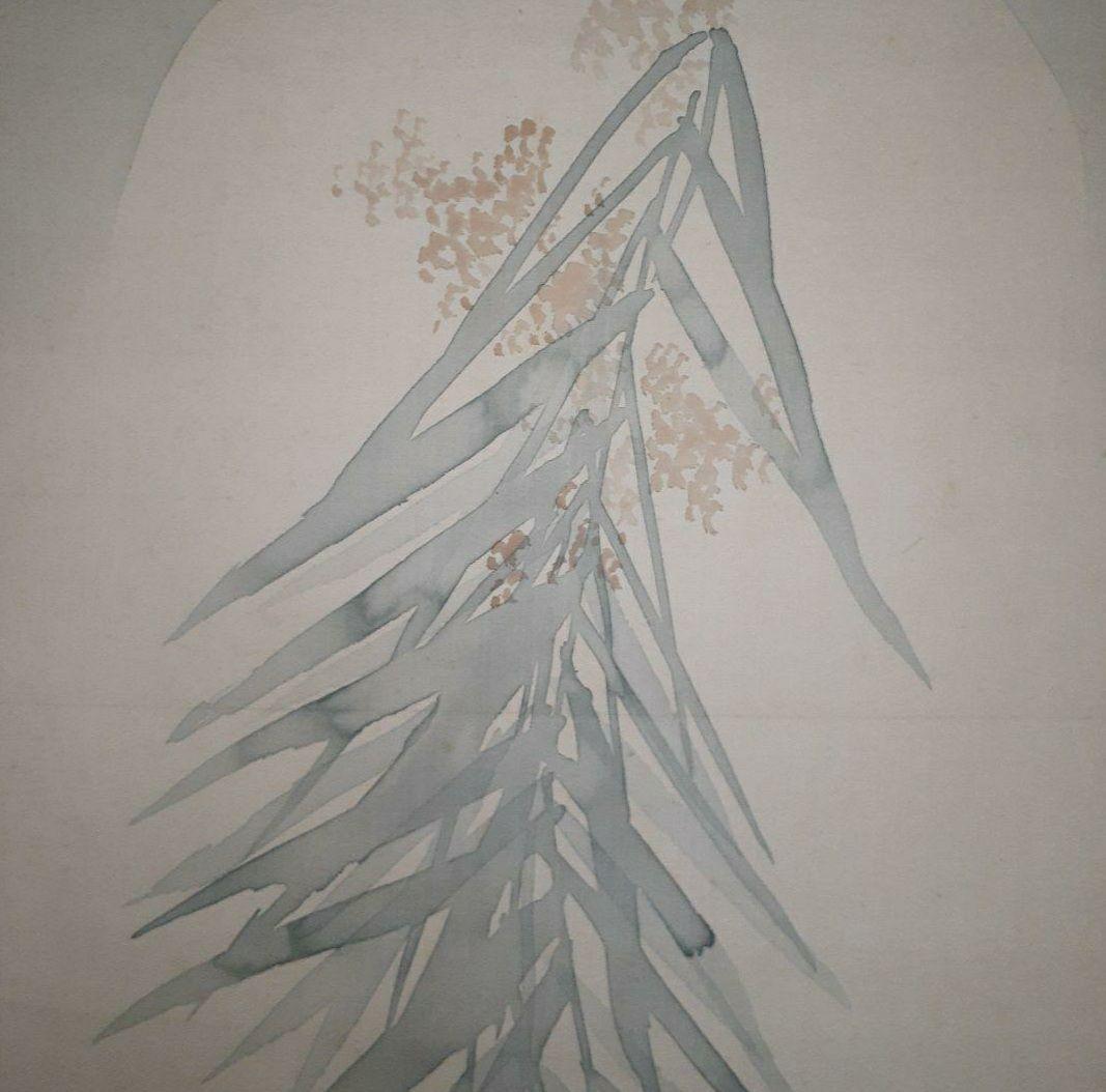 掛け軸/月下の鳥？