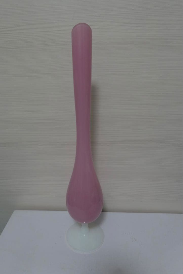 アンティーク オパリンガラス 花瓶 一輪挿し 花器 フラワーベース　ピンク