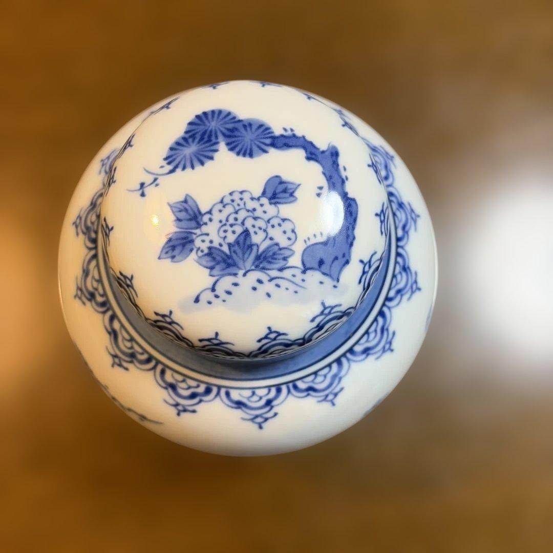彩窯　あかりがま　波佐見　茶壺　5人唐子