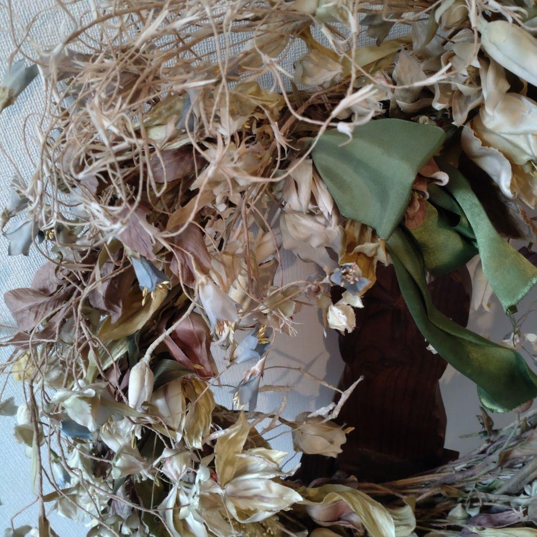 よ*☆様 アンティーク布花リース　手作り　手芸　巾80cm