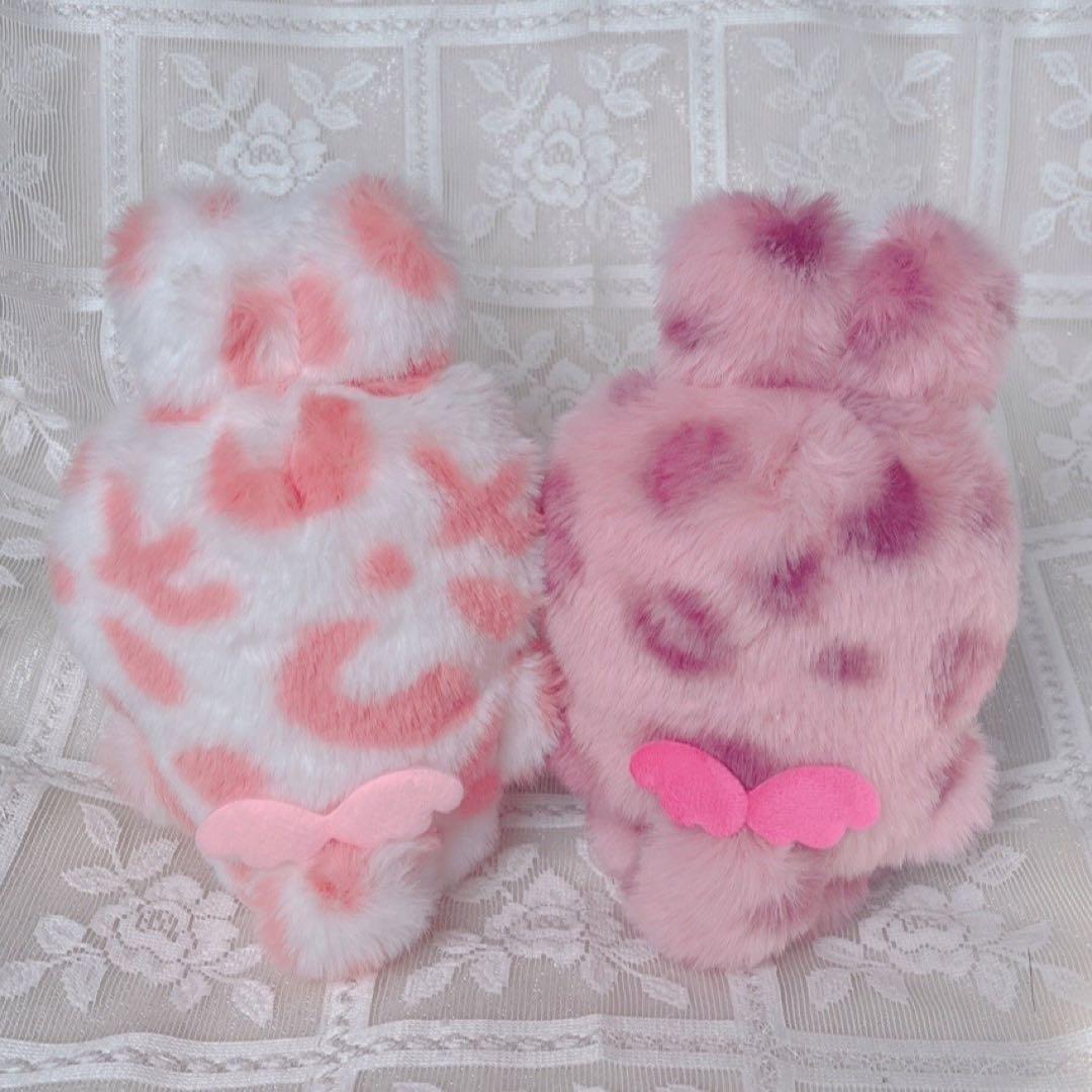 b178 ぬい服 12cm ちびぐるみ 着ぐるみ おすわり ピンク うさぎセット