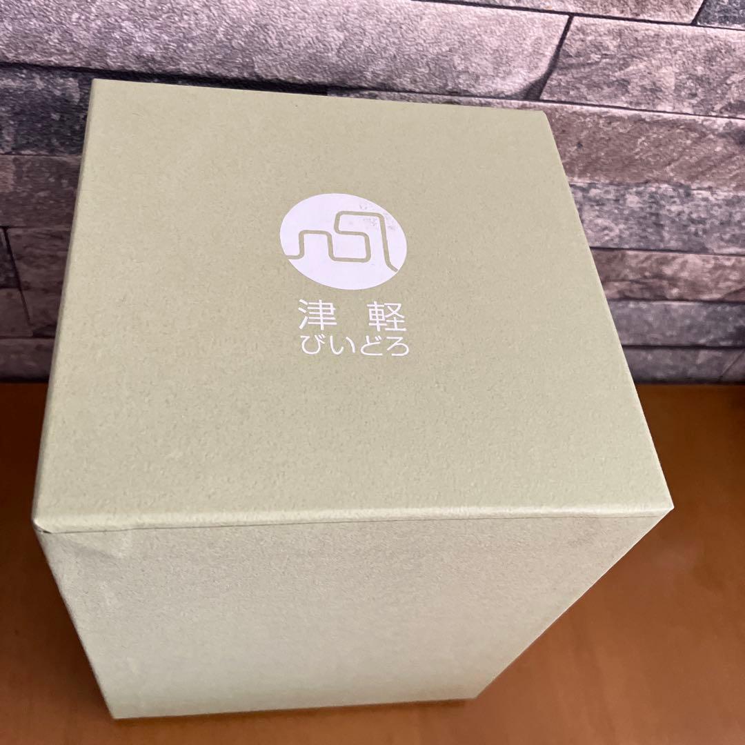 津軽びいどろ　フクロウ　梟　鳥　紫　パープル　ガラス置物　クリスタル　オブジェ