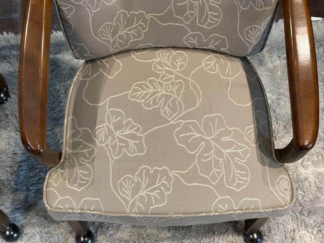 ①カリモク　karimoku アームチェア　アンティーク　ヴィンテージ SZ