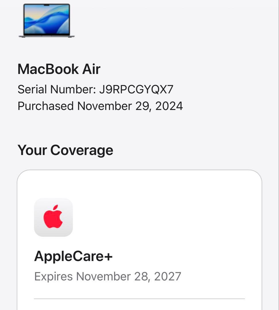MacBook Air 13インチ M3メモリ16GB SSD256GB AC+