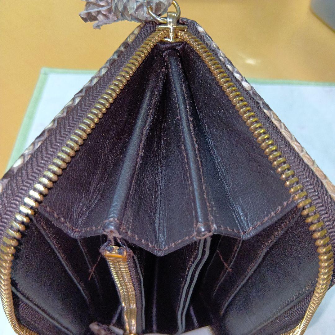 ダイヤモンドパイソン ヘビ皮長財布ラウンドファスナー革タッセル付新品 ＴＲＥＥ