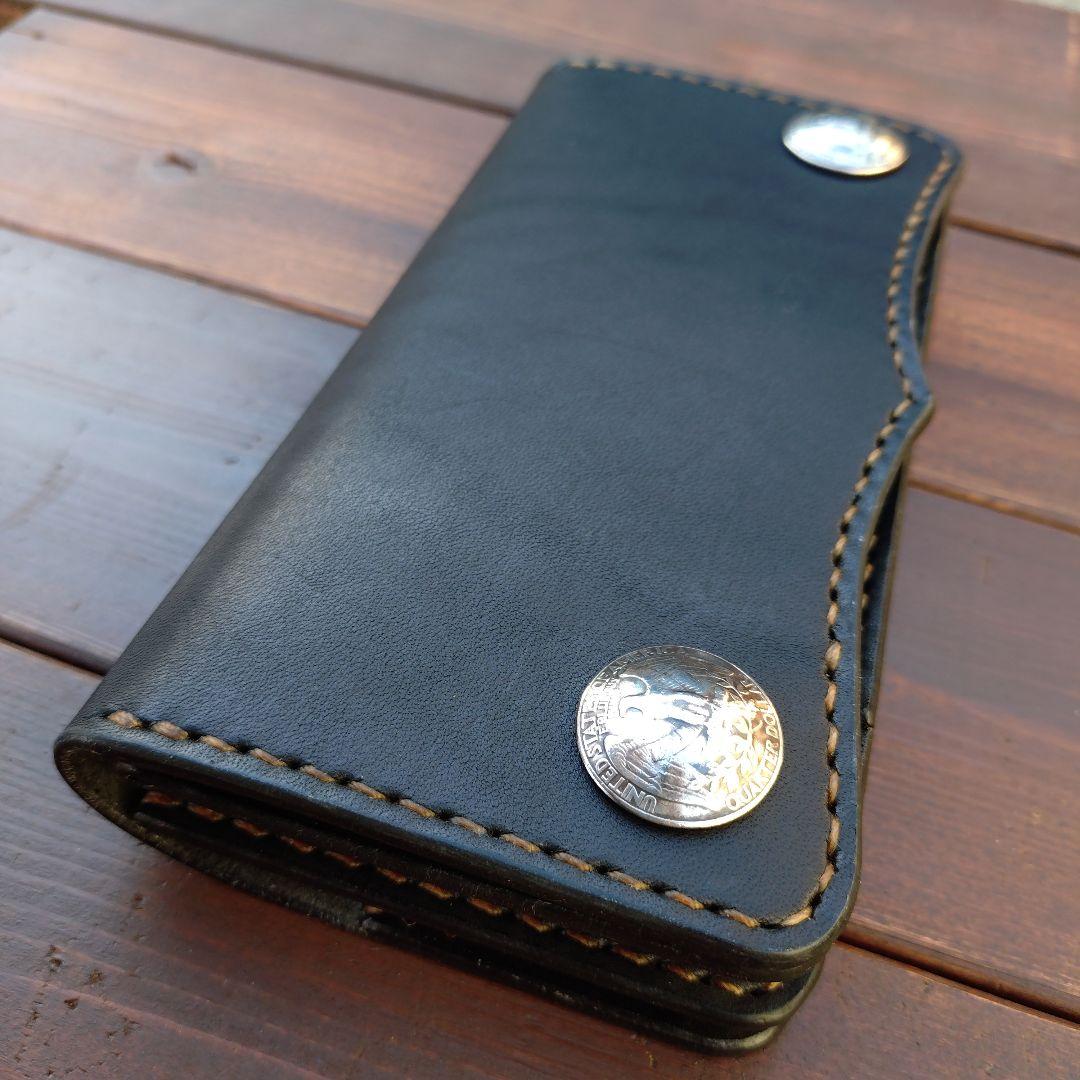 栃木オイルレザー‼️トラッカーウォレット【ハンドメイド品】
