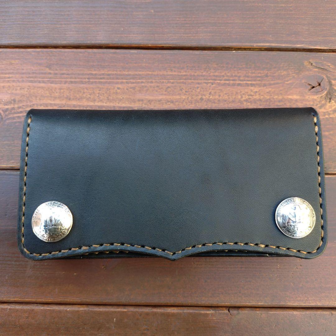 栃木オイルレザー‼️トラッカーウォレット【ハンドメイド品】