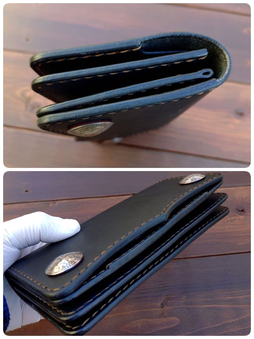 栃木オイルレザー‼️トラッカーウォレット【ハンドメイド品】