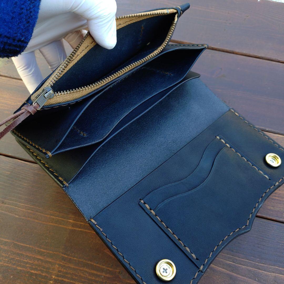 栃木オイルレザー‼️トラッカーウォレット【ハンドメイド品】