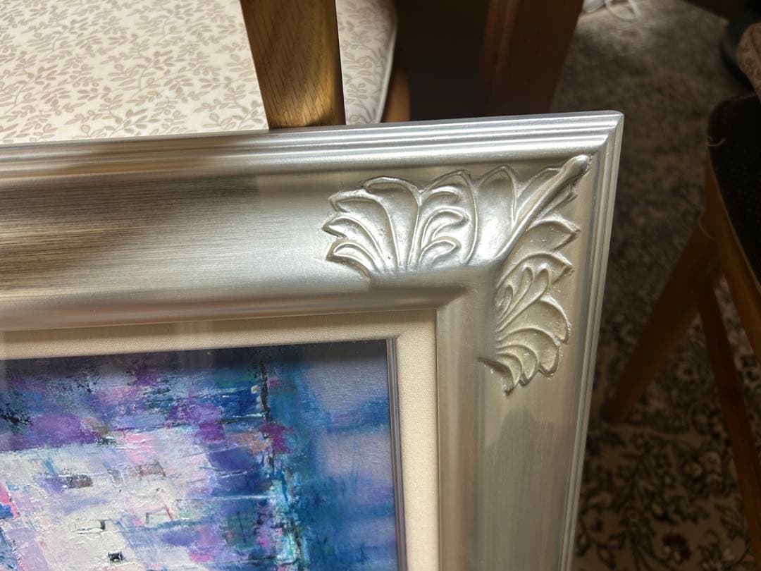 油彩画　藤永正人　[浜辺の街] サイズ6号