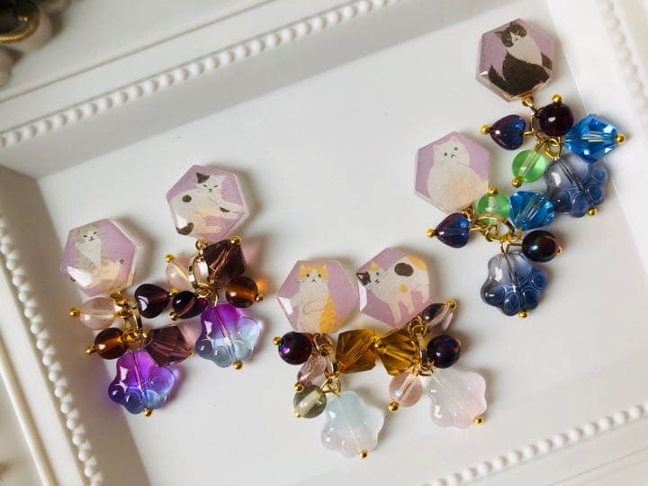 ✩.*˚かるはさん専用♡にゃんこピアス イヤリング