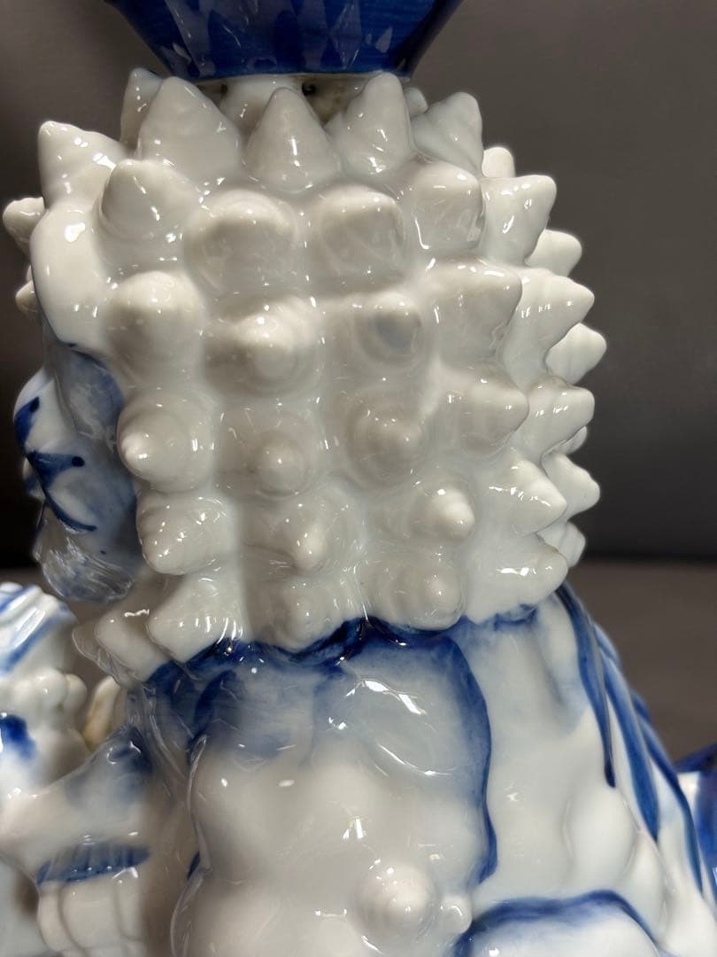 獅子親子　燭台　置物