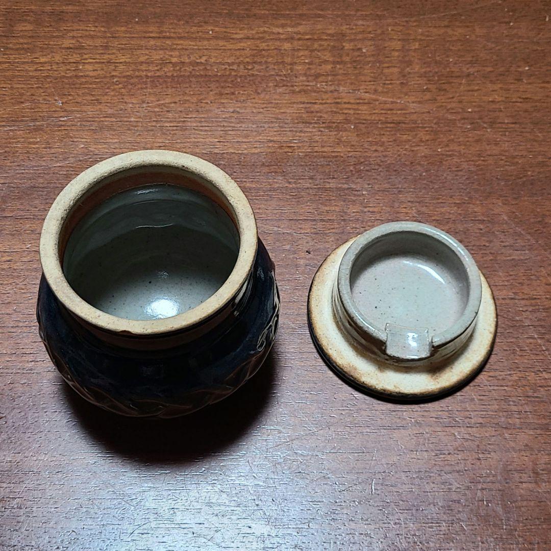 【レア品】 武内晴二郎作　灰落とし　灰皿 ブルーグレー釉薬