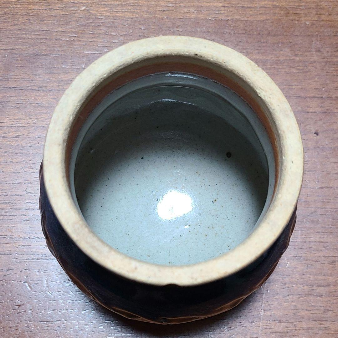 【レア品】 武内晴二郎作　灰落とし　灰皿 ブルーグレー釉薬