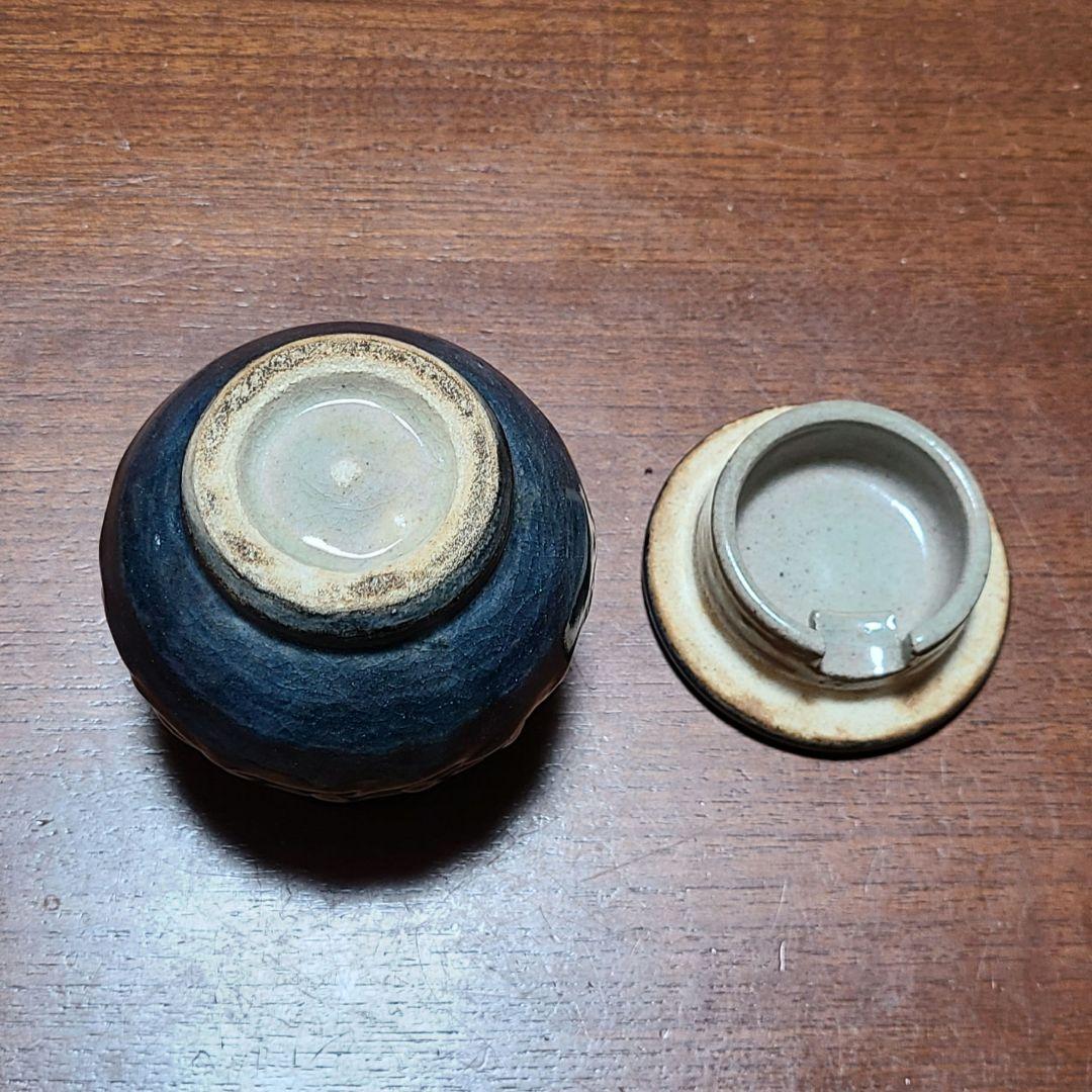 【レア品】 武内晴二郎作　灰落とし　灰皿 ブルーグレー釉薬