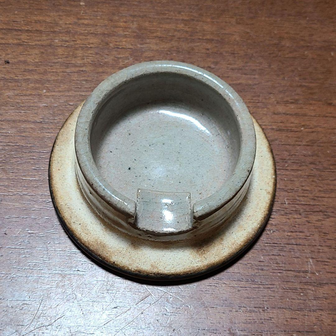 【レア品】 武内晴二郎作　灰落とし　灰皿 ブルーグレー釉薬