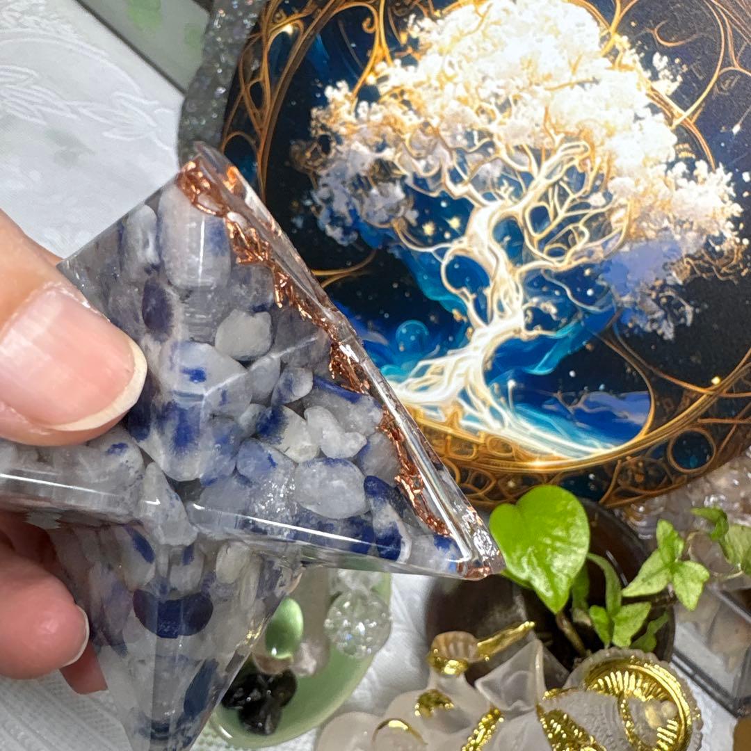 オルゴナイト マカバスター 大 デュモルチェライトインクォーツ