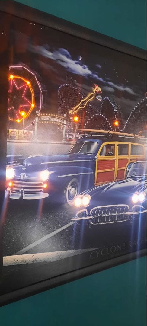 電飾付き 壁掛け飾り 車 遊園地