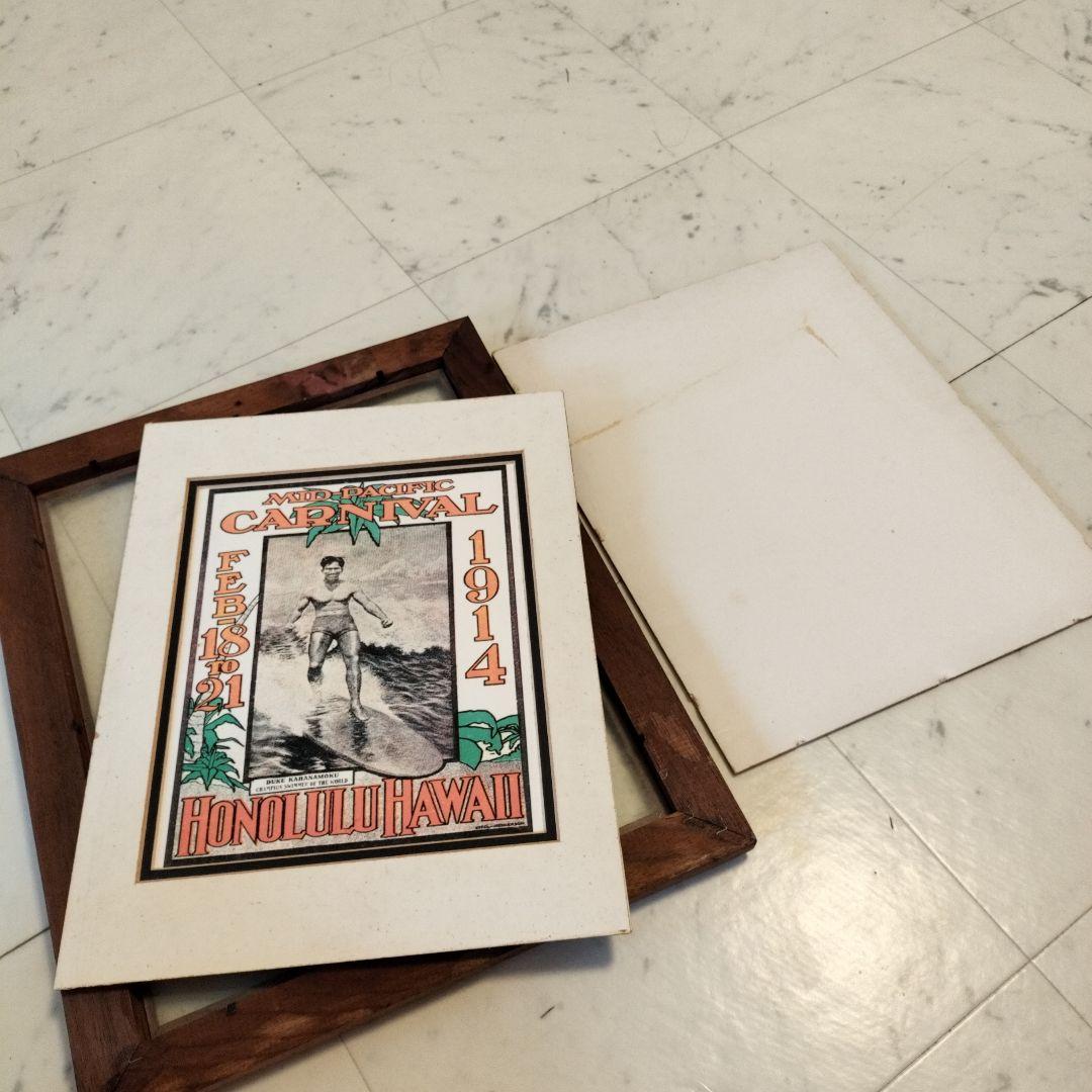 ハワイ【大きい】コアウッド製額縁1990年代当時物④ビンテージ