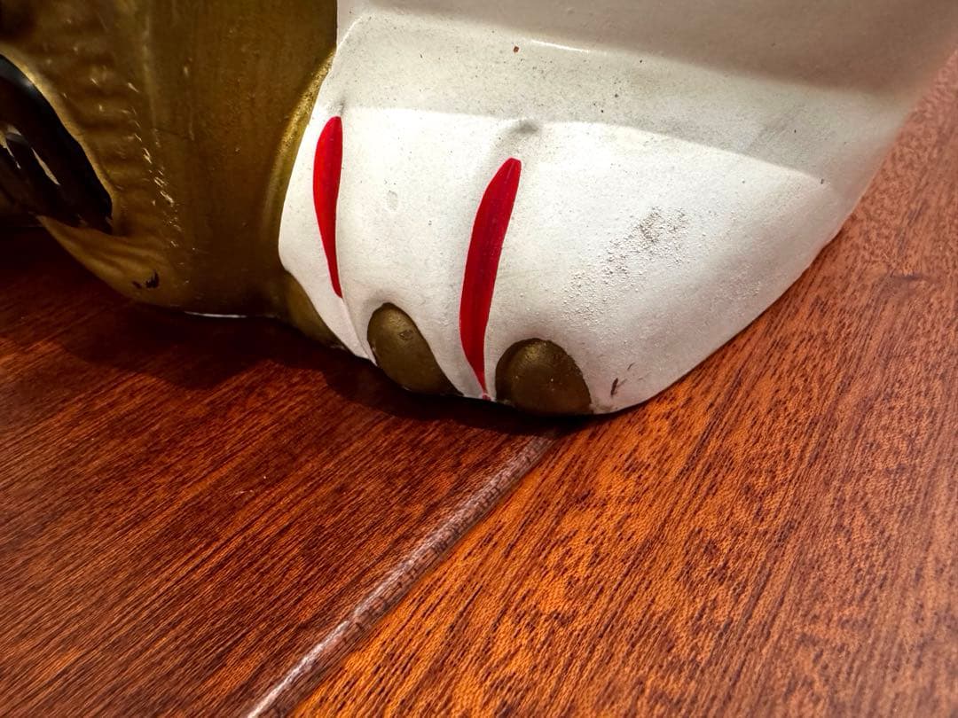 【特大 】招き猫 左手上げ 三毛猫 貯金箱 約43cm レトロ 昭和レトロ
