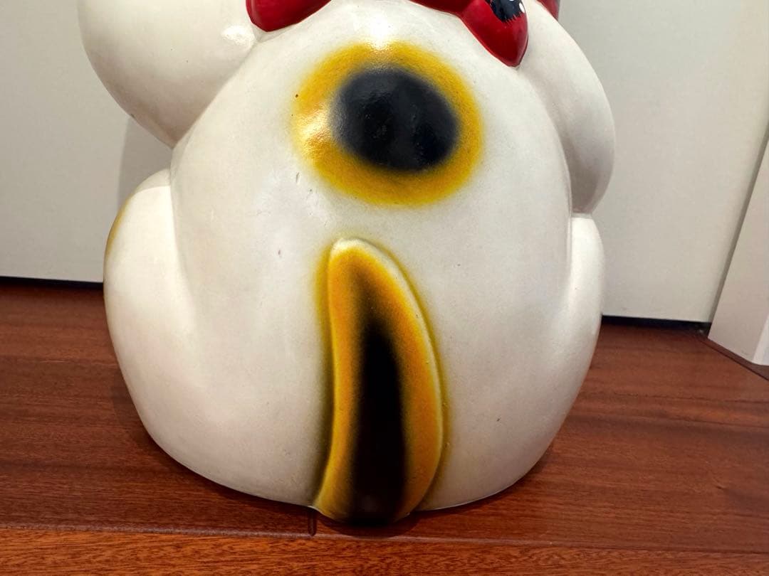 【特大 】招き猫 左手上げ 三毛猫 貯金箱 約43cm レトロ 昭和レトロ