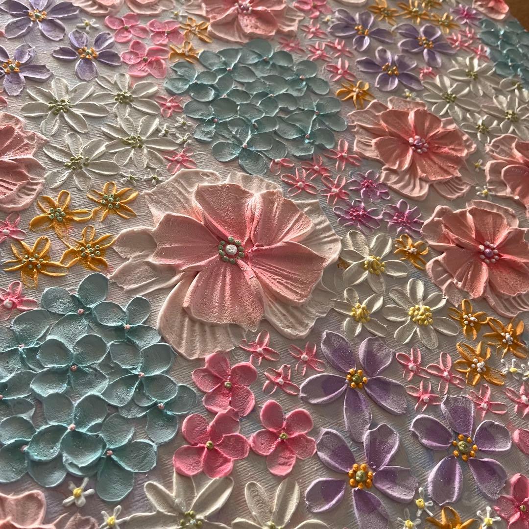 絵画 フラワー 淡色 花の絵 現代アート アートパネル　花柄　フラワーインテリア