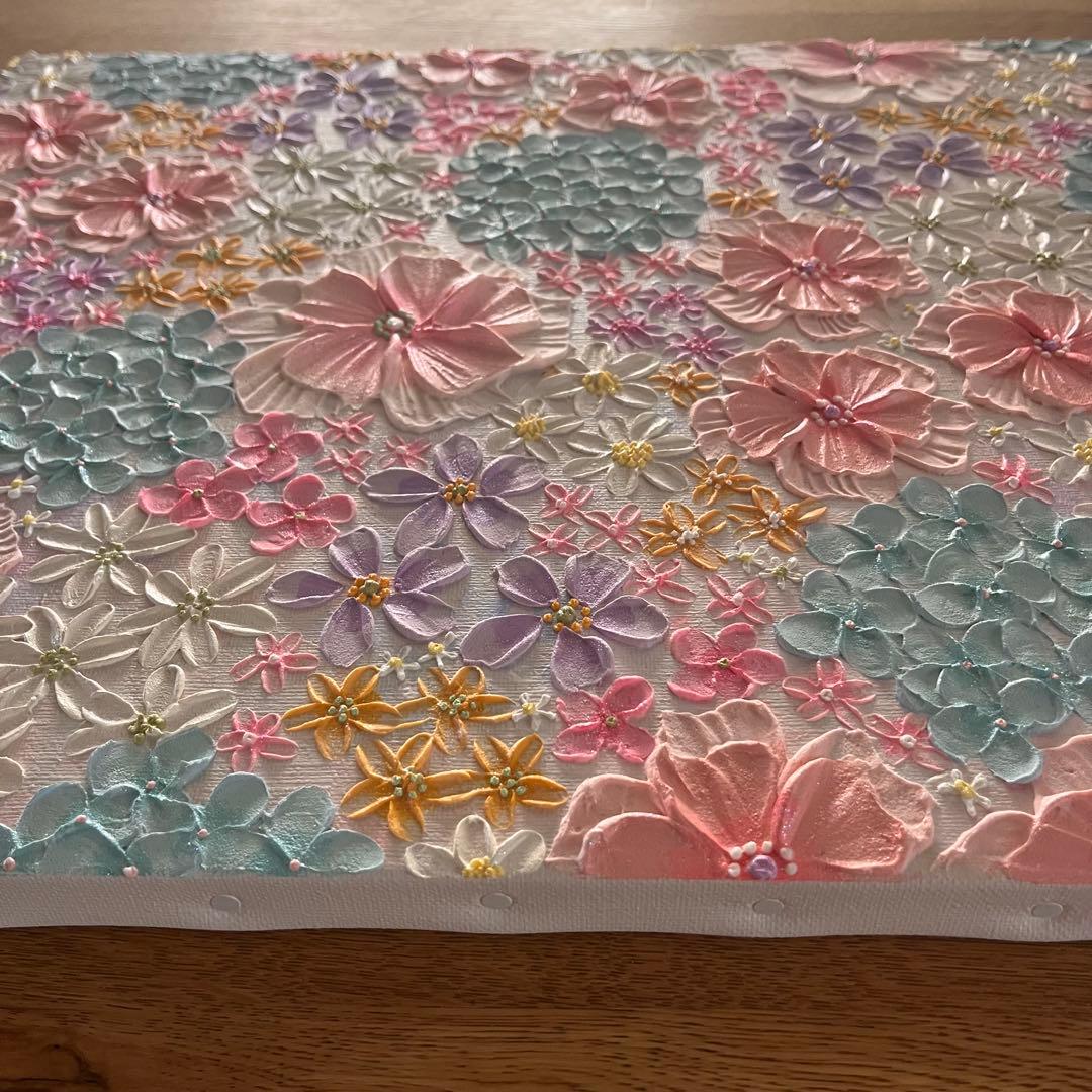 絵画 フラワー 淡色 花の絵 現代アート アートパネル　花柄　フラワーインテリア