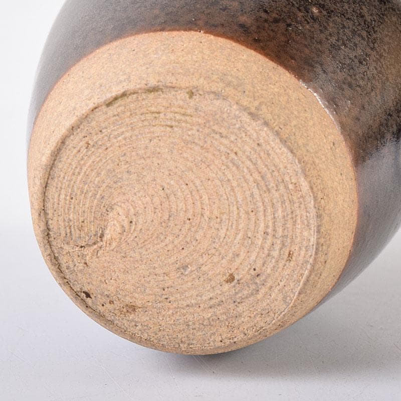 茶道具　膳所焼　淡海ぜぜ　陽炎園造　肩衝茶入　仕覆付　共箱　V　7271