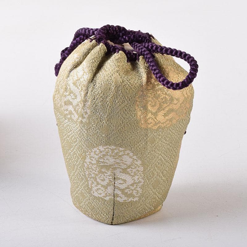 茶道具　膳所焼　淡海ぜぜ　陽炎園造　肩衝茶入　仕覆付　共箱　V　7271