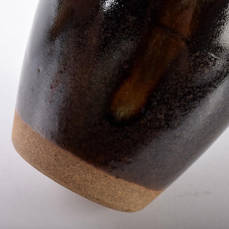 茶道具　膳所焼　淡海ぜぜ　陽炎園造　肩衝茶入　仕覆付　共箱　V　7271