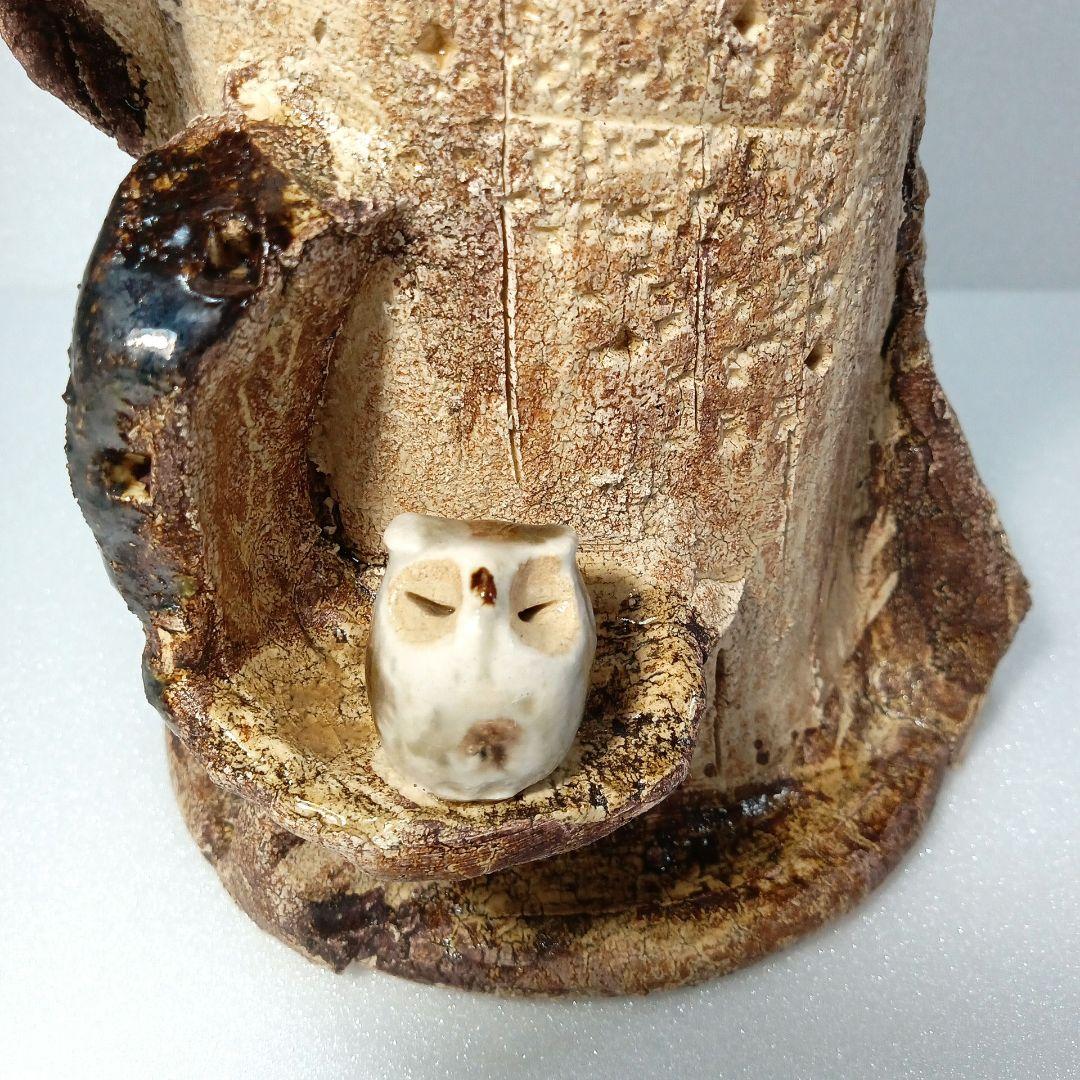 【新品未使用】幸福 の 鳥 フクロウ タワー 縁起物 花入