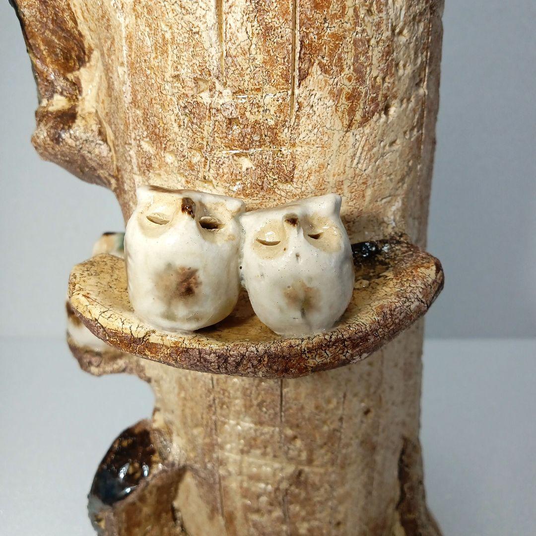 【新品未使用】幸福 の 鳥 フクロウ タワー 縁起物 花入