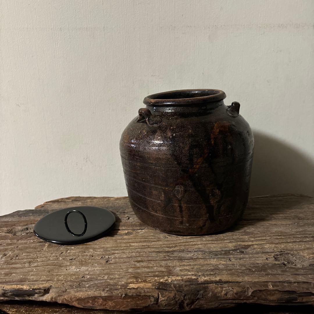 古瀬戸三耳水差　時代骨董　茶道具　抹茶　古民芸　アンティーク　方丈唯心　検:李朝