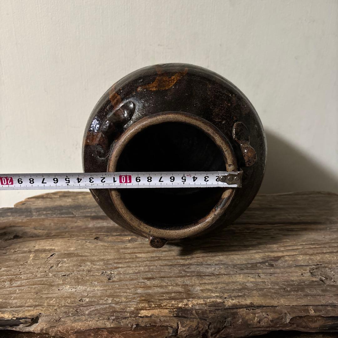 古瀬戸三耳水差　時代骨董　茶道具　抹茶　古民芸　アンティーク　方丈唯心　検:李朝