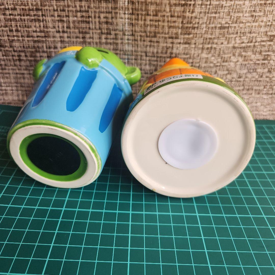 いまだにものごいかっぱ　貯金箱 陶器製 緑と青　バリィさん　セット　レトロ