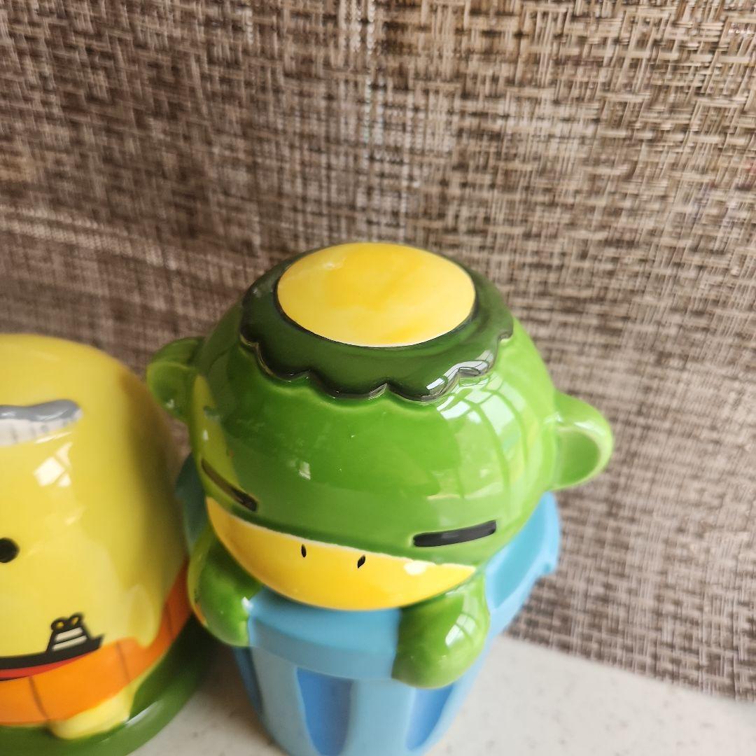 いまだにものごいかっぱ　貯金箱 陶器製 緑と青　バリィさん　セット　レトロ