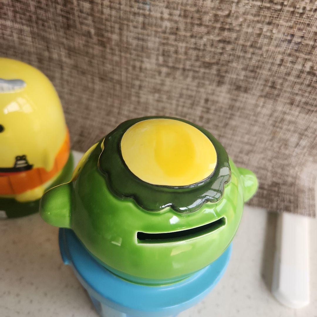 いまだにものごいかっぱ　貯金箱 陶器製 緑と青　バリィさん　セット　レトロ
