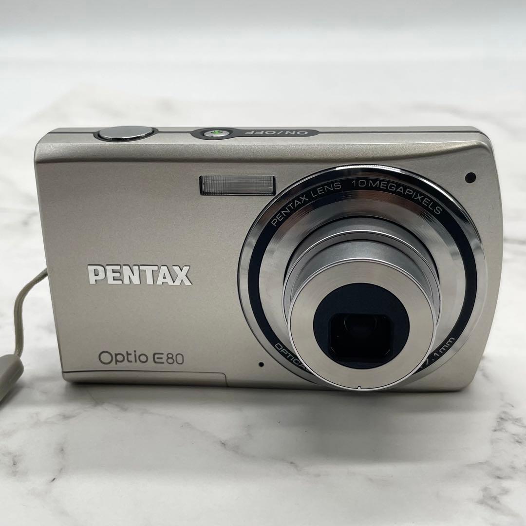 美品 ペンタックス Optio E80 デジタルカメラ 1000万画素 シルバー